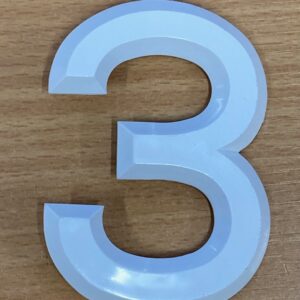 Number Plate Number 3 - White