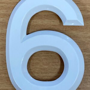 Number Plate Digit 6 - White