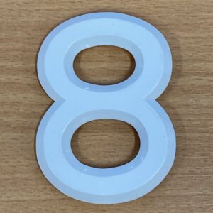 Number Plate Number 8 - White