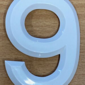 Number Plate Digit 9 - White