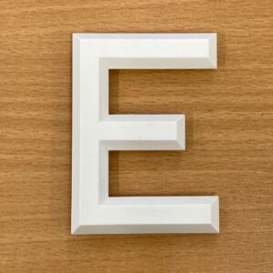 Number Plate Letter White E