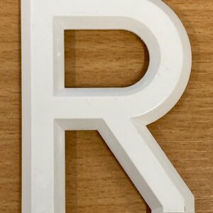 Number Plate Letter R - White