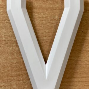 Number Plate Letter V - White