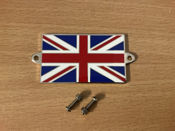 Enamel Union Jack Flag Bolt On Badge With Fixings