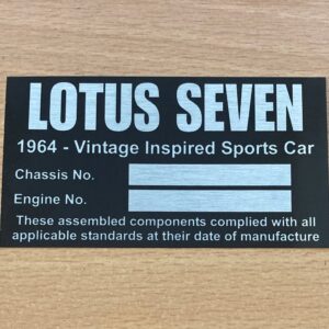 Commission Chassis Plate - Lotus Seven